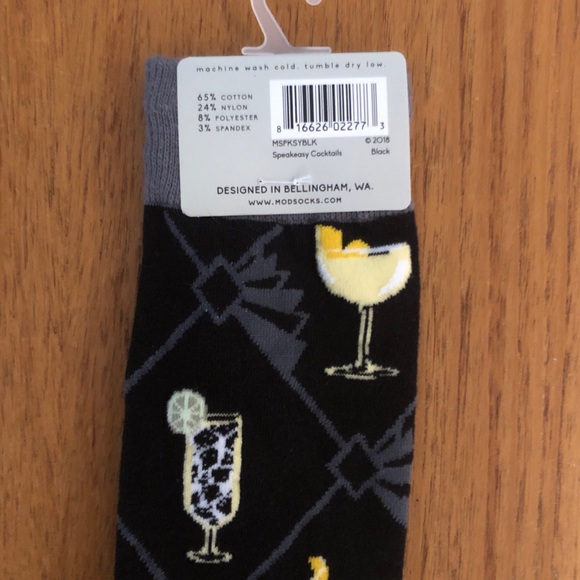 Modsocks Speakeasy Classic Cocktail Men's Crew Socks Modcloth Father’s Day - Picture 4 of 4